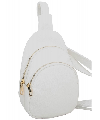 Fashion Multi Pocket Sling Bag ND124 WHITE